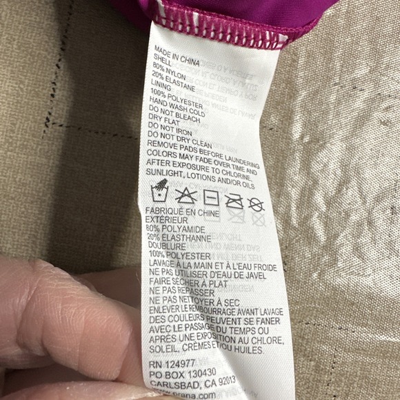 PRANA Ani Rich Fuchsia Pink Racerback Swim Active Tankini Top Womens Sz L - Picture 11 of 13